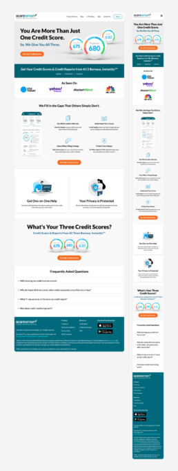 ScoreSense desktop and mobile screens for website