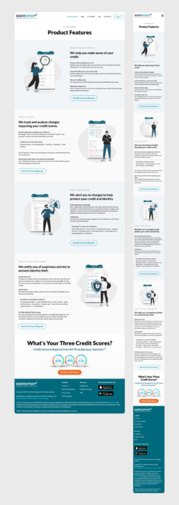 ScoreSense desktop and mobile screens for website