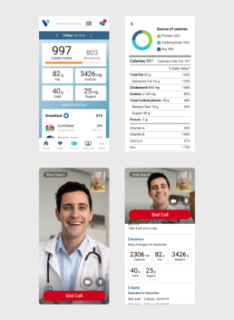 VitalCare mobile screens for app