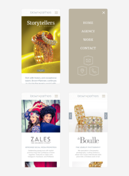 Brown+Partners mobile screens for website