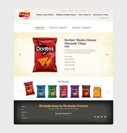 Frito-Lay product desktop screen for website