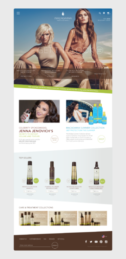 Macadamia Professional desktop homepage screen for website