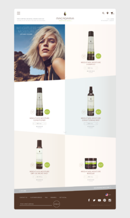 Macadamia Professional products desktop screen for website